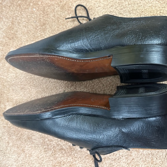 Mens 9.5D Dacks Antelope Leather black oxford dress shoes with trees - Picture 5 of 10